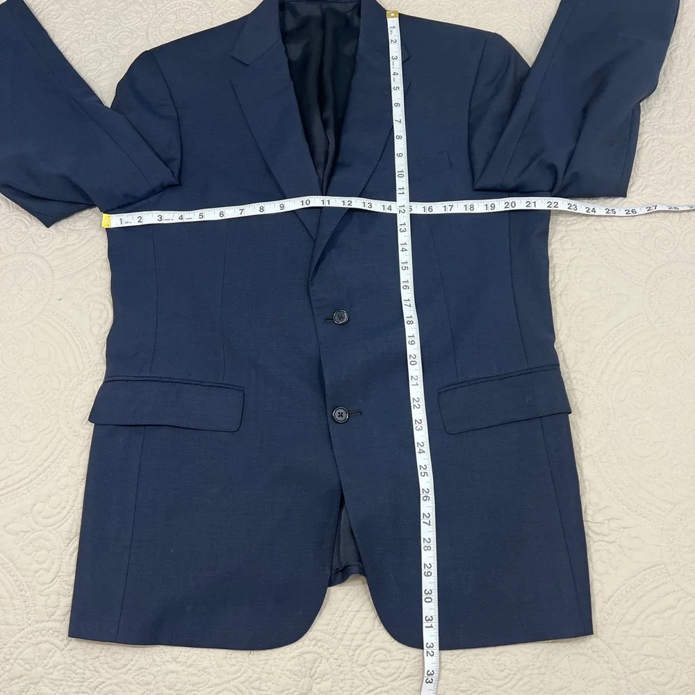 Hart Schaffner Marx Gold Trumpeter Navy Blue 2-Button Blazer Mens 40R USA *Flaw